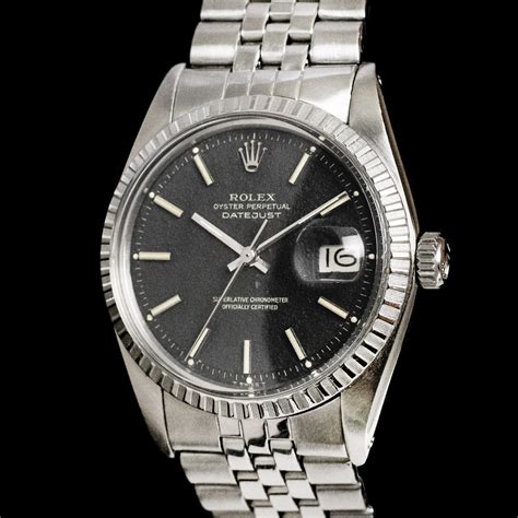 black dial rolex datejust|rolex datejust black dial vintage.